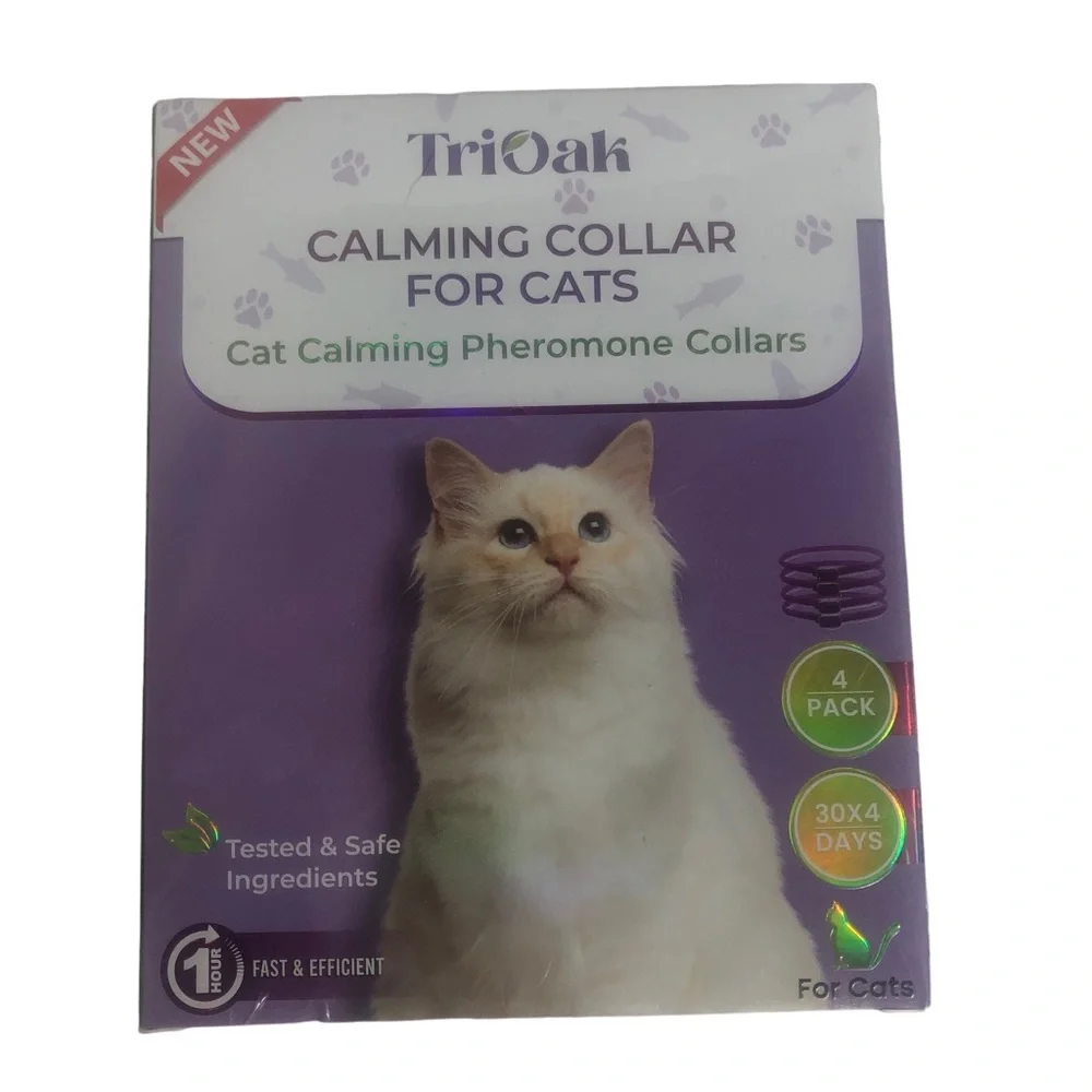 TriOak Calming Pheromone Collars for Cats. 4 pack. New